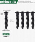 50 Pcs Highpoint Confirmat Screws Flat Head Countersunk Black Zinc Plated Furniture Connectors M7 x 40mm size details