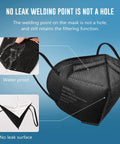 KN95 Face Mask 50 Pack Five Layer Breathable Disposable Respirator Mask For Adults Black with waterproof and no-leak design