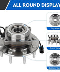 4X4 Front Wheel Bearing And Hub Assembly For Chevy Avalanche Suburban Silverado 1500 2500 3500 HD And GMC Sierra 1500 2500 3500 HD Yukon XL 2500 Hummer H2 8 Lug With ABS 1 Piece Replacement in all views