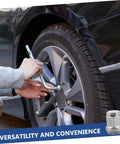 Person installing Alloy Wheel Lug Nut Screws For ATV Go Kart And Outdoor Racing No Hassle Install Wheel Fasteners on a car wheel.