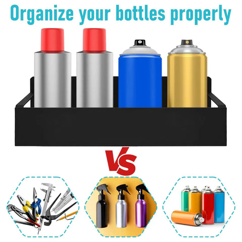 Magnetic Spray Can Holder Set Six Pack Wall Mount Rack For Spray Cans Paint Cans Bottles And Cleaners Easy Access