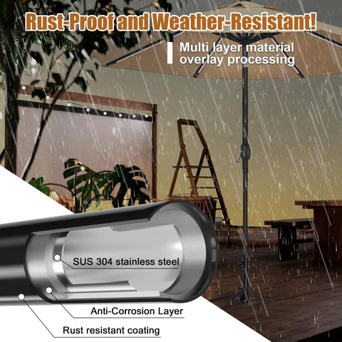 Ultra Stable Stainless Steel Umbrella Tube Base For Outdoor Deck Patio 0.68 To 1.81 Inch Tube Fit Heavy Duty Flag Pole Stake