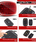 Timtin 2-pack wireless magnetic red LED trailer lights, battery powered for towing trucks, RVs and caravans