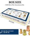 Rivet Nut Kit 240 Pcs Dope Six Size Set With 6-32 8-32 10-24 1/4-20 5/16-18 3/8-16 UNC Zinc Plated Carbon Steel Nutserts in box