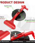 Red 6 Pack Suction Cup Clamp Set For Convertible Tops And Windshields Car Glass Repair Kit with ABS clamp and PVC cup.
