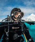 Diver using Leg3nd Elite Cold Water Scuba Regulator For Extreme Environments With Over Balanced First Stage ACD in icy waters