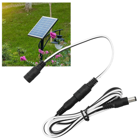 DC To DC Solar Extension Cable With 5.5x2.1mm Male Connector For Solar Panels And Fans, Durable ABS Housing, Secure Power Transmission, No Fuss Weather Resistant Build, Quick Connect For DIY Solar Setups showing solar light use