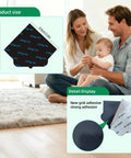 8 Pack Non Slip Rug Pads With Double Sided Adhesive Extra Thick 2Mm Grid Grip Rug Underlay size details and family on rug