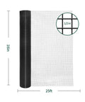 Tough As Nails Half Inch Openings 19 Gauge Black Vinyl Coated Hardware Cloth 16 X 25 Ft Roll shown with half inch grid pattern.