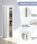 24 In By 80 In Bi Fold Door With 6 Panel Primed Hollow Core Interior Doors And Hardware Kit For Easy Install in room view