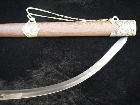 Training Sword For Martial Arts Practice With 39 Inch Stainless Steel Blade Full Tang Longquan Style Forged Rosewood Scabbard