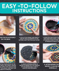 Step-by-step guide for Set of 2 Mosaic Kits for Adults, Diy Stained Glass Craft for Beginners, Handmade Gift for Women, Calming Activity.
