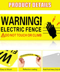 Reflective Aluminum Electric Fence Warning Signs, 8 Pack, 10 By 4 Inches, Weatherproof Outdoor Safety Signs For Farm And Home, UV Gloss Finish For Maximum Visibility And Durability