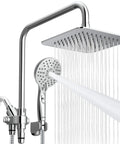 Dual Shower Head System With 8 Inch Rain Shower Head And Handheld Showerhead, High Pressure Water Flow, Chrome Polished Finish
