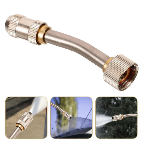 Power Wash High Pressure Hose Nozzle Sprayer Replacement Metal Nozzle For Garden And Car Wash Portable Steam Cleaning Tool Accessory Easy One Hand Operation Weatherproof And Freeze Resistant showing solid metal construction with spray examples