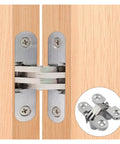 Concealed Overlay Cabinet Hinges 2 Pack With 180 Degree Bearing For Folding Doors And Windows Hidden Cross Door Hinge Set.