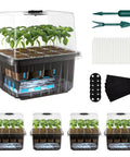 Self Watering Seed Starter Trays Kit With Humidity Dome 5 Pack 60 Cell Seedling Trays For Indoor Gardening Easy Germination