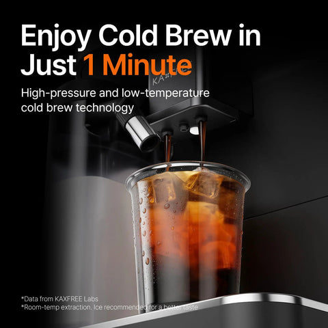 Enjoy cold brew made with Fully Automatic Espresso Machine With Conical Burr Grinder And Smart Hot Cold Milk Frother For No Sweat Barista Level Drinks And Quick Cleanup Right At Home.