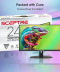 24 Inch Gaming Monitor With 100Hz FreeSync Dope Visuals 2X HDMI 1X DisplayPort Built In Speakers Ready To Game On PC Or Console 1Ms Response Time Sleek Matte Black 2026 Model with vibrant chameleon display