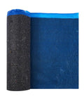 Heavy Duty Floor Underlayment Roll 3 Mm Thick Laminate Flooring Padding With Vapor Barrier rolled up showing black and blue layers.