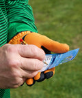 Person writing with a 72 Piece Golf Pencils With Erasers, Short Hexagon Pocket Pencils Pre Sharpened Number 2 HB outdoors