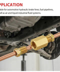 Premium 104 Piece Brake Line Fitting Kit Covers 3/16 And Quarter Inch Tubing With Corrosion Resistant Brass Nuts Unions And Tees For Quick Car Fixes installed on brake line