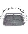 Crisping Basket And Tray Set For Air Fryers With Nonstick Coating, Even Cooking And Grease Catcher, two-piece gray set.