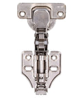 Quiet Close 103 Degree Cabinet Hinges With Easy Install, detailed view of hinge mechanism, shown in aluminum frame design.