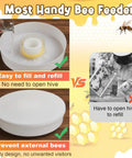 Round Bee Feeder Set, 4 Pack With Anti Drowning Sponges For 8 Frame And 10 Frame Hives featuring easy fill and safety features