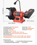 Heavy Duty Eight Inch Bench Grinder Paired With Two By Twenty Eight Belt Sander Combo with LED Light and Shield, robust design for metal work.