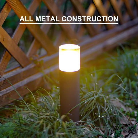 Low Voltage Pathway Lighting Kit 8 Pack Bollard Landscape Lights 2W 2700K Warm White LED Wired Path Lights 100 Lumens Metal Outdoor