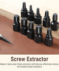 Beast 10 Piece Screw Extractor Kit for Stripped Bolts and Nuts MultiSpline Hex Breaker Set on wooden surface