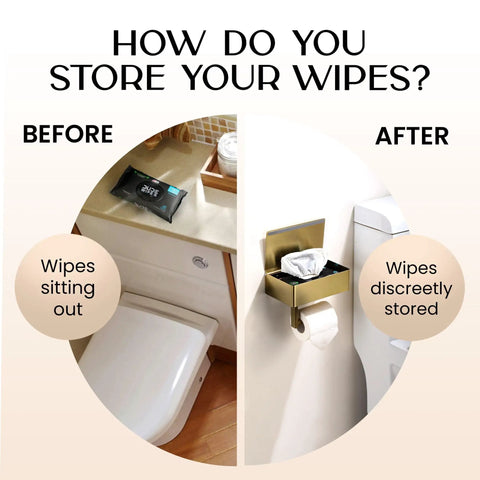 Comparison of bathroom wipes storage with toilet paper holder with shelf wall mount in gold for modern bathrooms