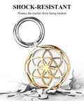 Gold Metal AirTag Protective Case And Key Ring Holder For Apple AirTag 2021 displayed on cracked surface showing shock resistance
