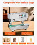 Heavy Duty Continuous Bag Band Sealer Machine With Digital Temp Control And Tough As Nails Stainless Steel Build for sealing various bags.