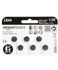 Six Pack Lr44 Alkaline Button Coin Cell Batteries 1 5 Volt displayed on packaging for home gadgets and toys.