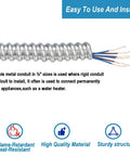 Half Inch Flexible Steel Electrical Conduit Kit, 25 Feet Of Flexible Metal Conduit showing coiled wires and installation details