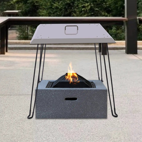 Stainless Steel Fire Pit Heat Deflector With Sturdy Foldable Legs Even Heat Distribution For Outdoor Bonfires Redirects Heat Downward