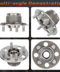 Rear Wheel Hub And Bearing Set For Honda Civic 2001 To 2005 DX GX HX LX 4 Lug Without Abs Left And Right Pair Replacement