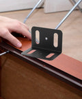 Heavy Duty L Shape Shelf Brackets for Wood Shelves Right Angle Corner Brackets installation on wooden surface