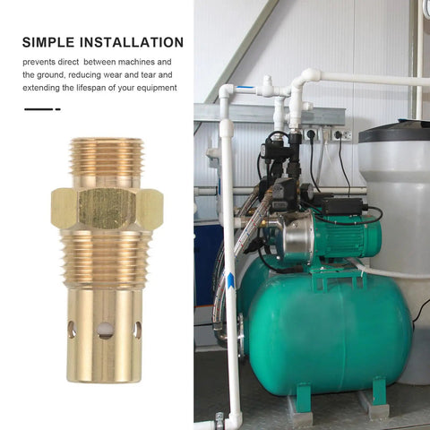 One Way Air Compressor Check Valve With Brass NPT Threaded Interface, Vertical Inline Design, Space Saving Backflow Preventer For Shop Pneumatic Systems And Industrial Gear, High Reliability, Leak Proof And Easy Install installed on air compressor