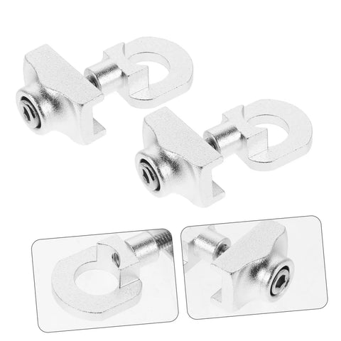 Adjustable Aluminum Alloy Bike Chain Tensioner Tool 2 Piece Set for Folding Bikes showing close-up view of silver CNC machined components.