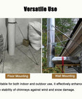 Kickass Durability Stainless Steel Chimney Support Bracket With No Sweat Setup For Ventilation Duct And Wood Burner mounted on floor and wall.