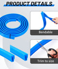 Badass 5/8 Inch Flexible T Slot Cover Strip, 150 Inch Blue T Track Protector for Milling Machines and CNC Routers, bendable roll.