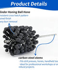 Cylinder honing ball brush, side view, 4.125 in diameter, carbon steel stems and 240-grit silicon carbide balls