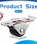 8 Pack Mini Casters 1/2 Inch Low Profile Fixed Caster Wheels With Screws, Single Direction Metal Top Silent Rigid Casters for Furniture