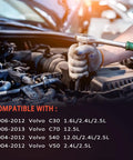 User working on engine with Heavy Duty Electric Servo Power Steering Pump For Volvo C30 C70 S40 V50 2004 To 2013 seen above.