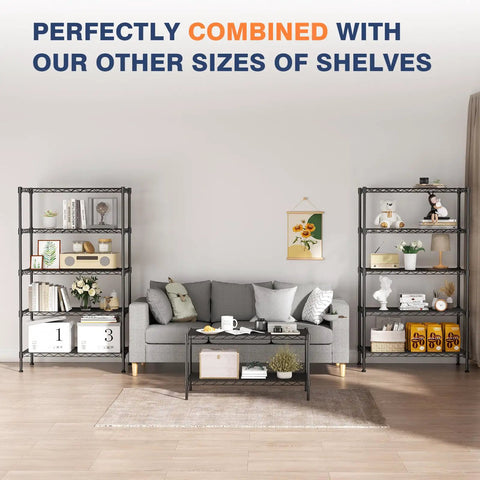 Two Tier Wire Shelving Unit, Adjustable Heavy Duty Metal Storage Rack With Smooth Rolling Caster Wheels, Black Garage Organizer Built Tough For Tools Kitchen Gear Or Books, No Sweat Setup That Stacks High Without Fuss.