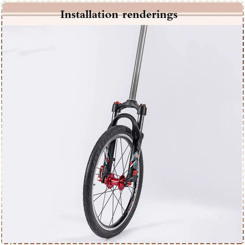 20 Inch Folding Mountain Bike Coil Suspension Fork With 50Mm Travel featuring disc brake and 9Mm QR axle installation rendering
