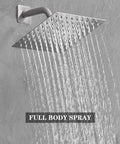 Brushed Nickel Shower Faucet Set With Rainfall System featuring stainless steel shower head spraying water